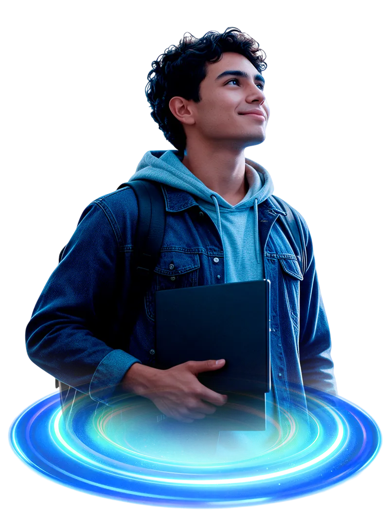 Estudiante universitario con tableta